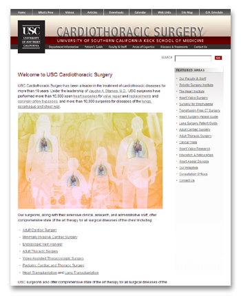 University of Southern California Department of Cardiothoracic Surgery